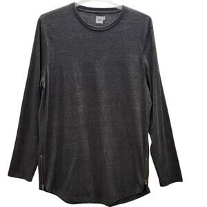 ASOS Women's Scoop-Neck Long-Sleeve Top Green XL 2-Working Zippers Hem Each Side